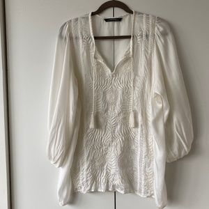 Silk embroidered blouse